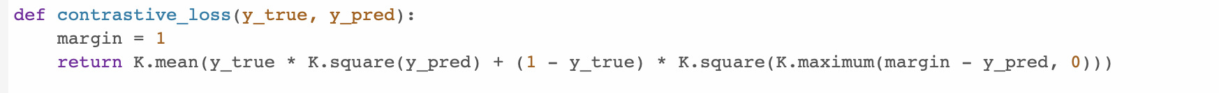 Contrastive Loss Implementation