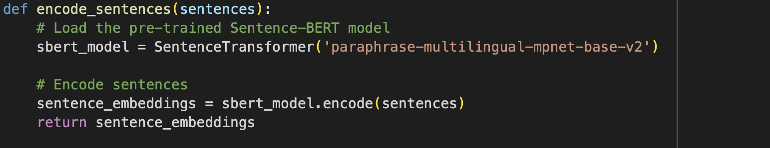 Sentence Bert paraphrase-multilingual-mpnet-base-v2